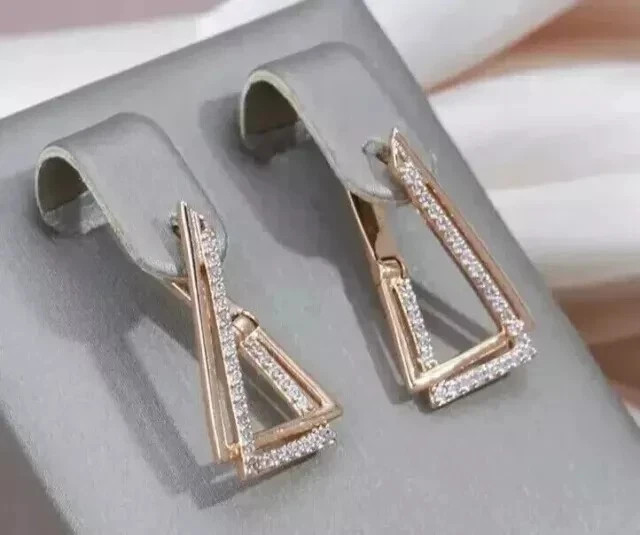 Women’s Engagement Hoop Earrings Round Cut Simulated Diamond 925 Starling Silver