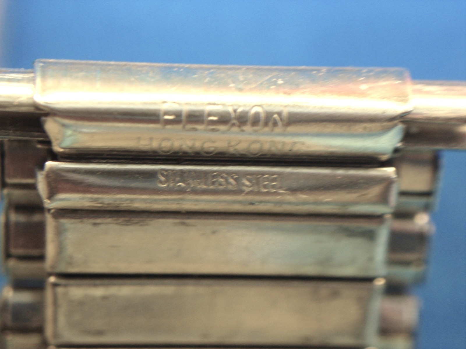 VINT. FLEX-ON BY KREISLER – POLISHED STAINLESS WATCH BAND – NOS – 15 – 22 MM