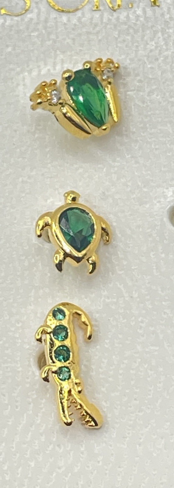Girls Crew Emerald Rainforest Stud Set of 3