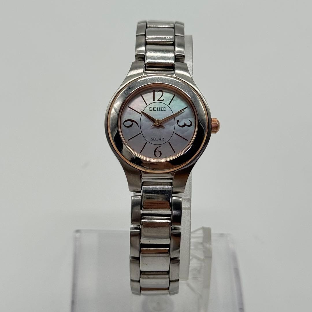 Seiko V110-0AJ0 Solar Women’s Watch Pink Shell Dial Japan 0716001