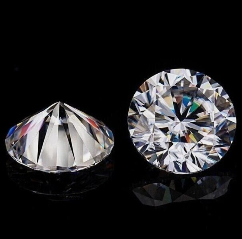 Pair Loose CVD Diamond Round Lab Grown 4 x 4 mm IF Clarity D Color Certified