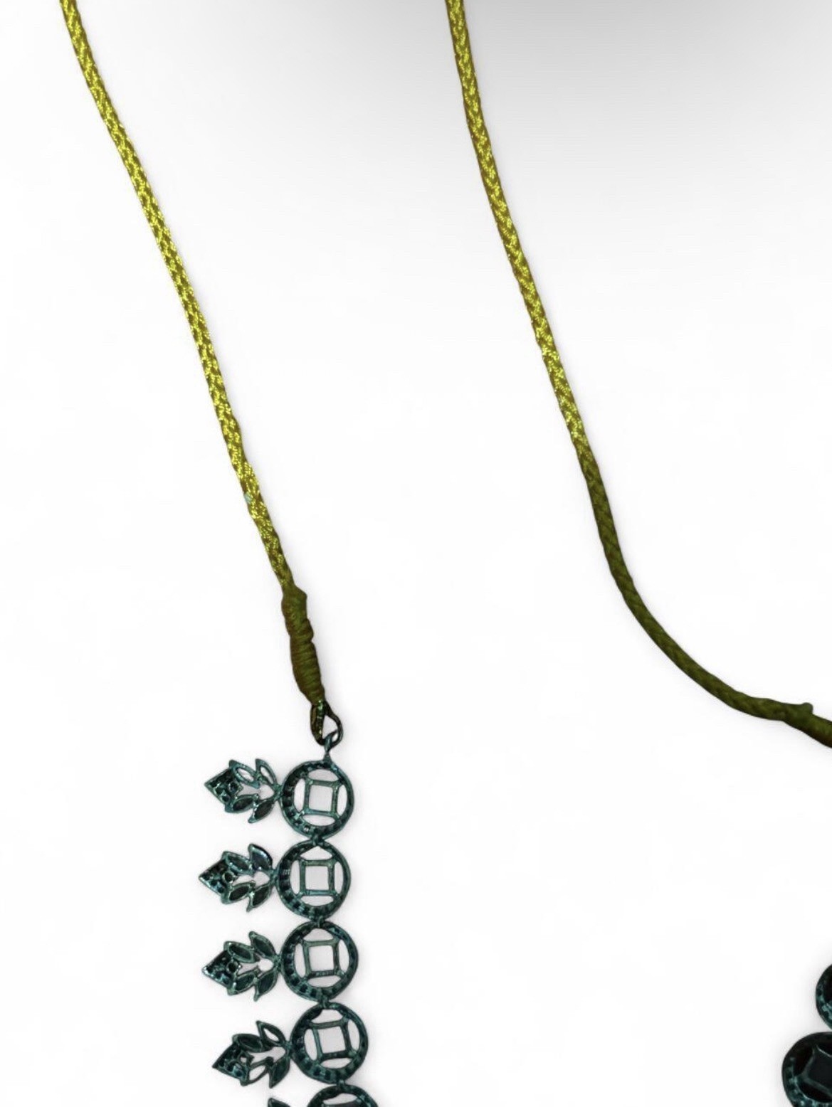 Silver necklace with crystal embellishments and matching earring