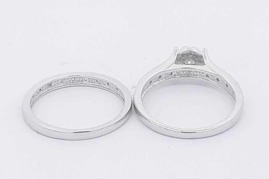 0.27cttw Diamond Wedding Set In 10k White Gold 4.4 Grams Size 7 Eb0226olxsa