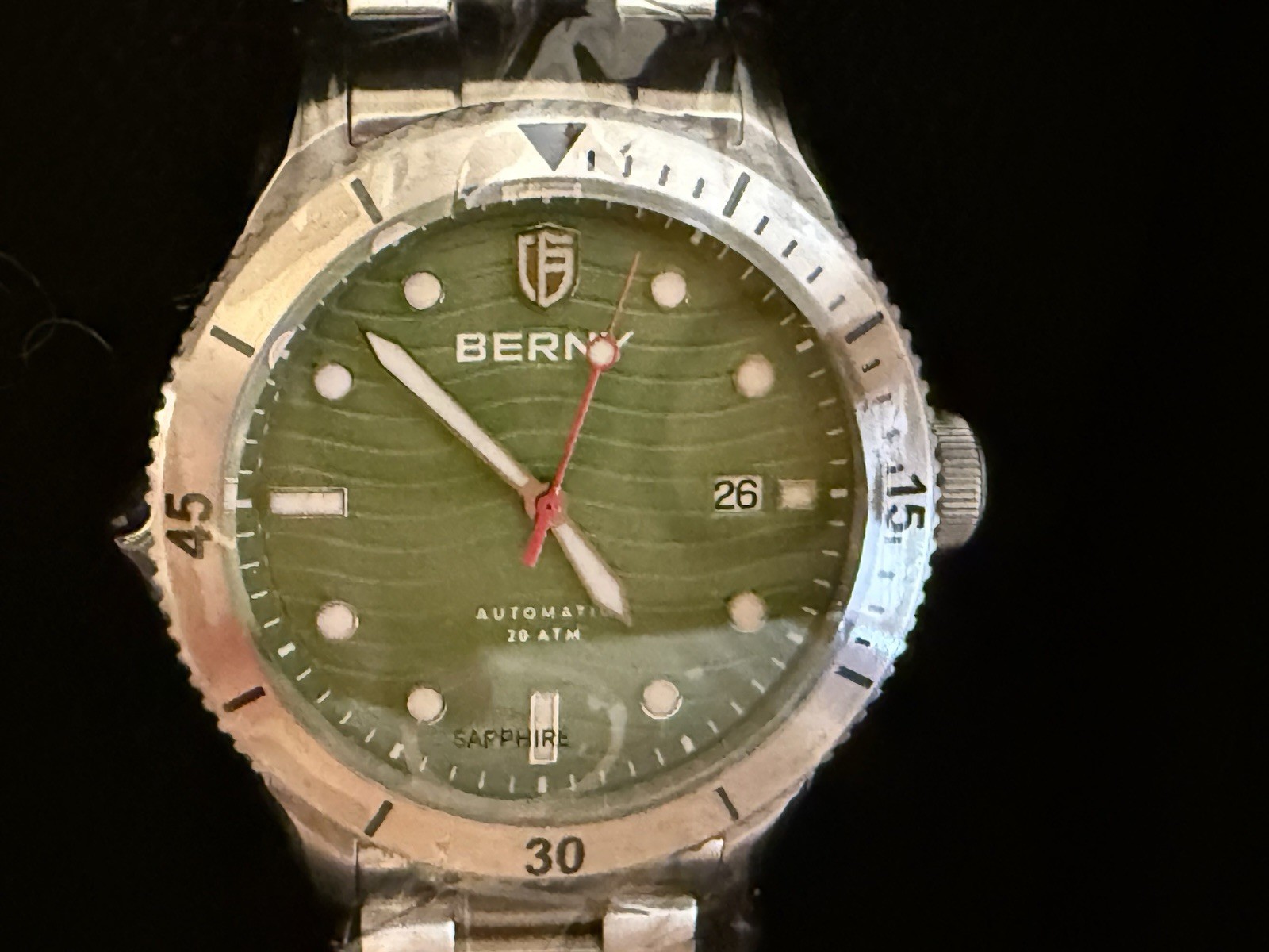 Berny Men’s Automatic Watch High Beat PT-5000 20ATM Green Dial
