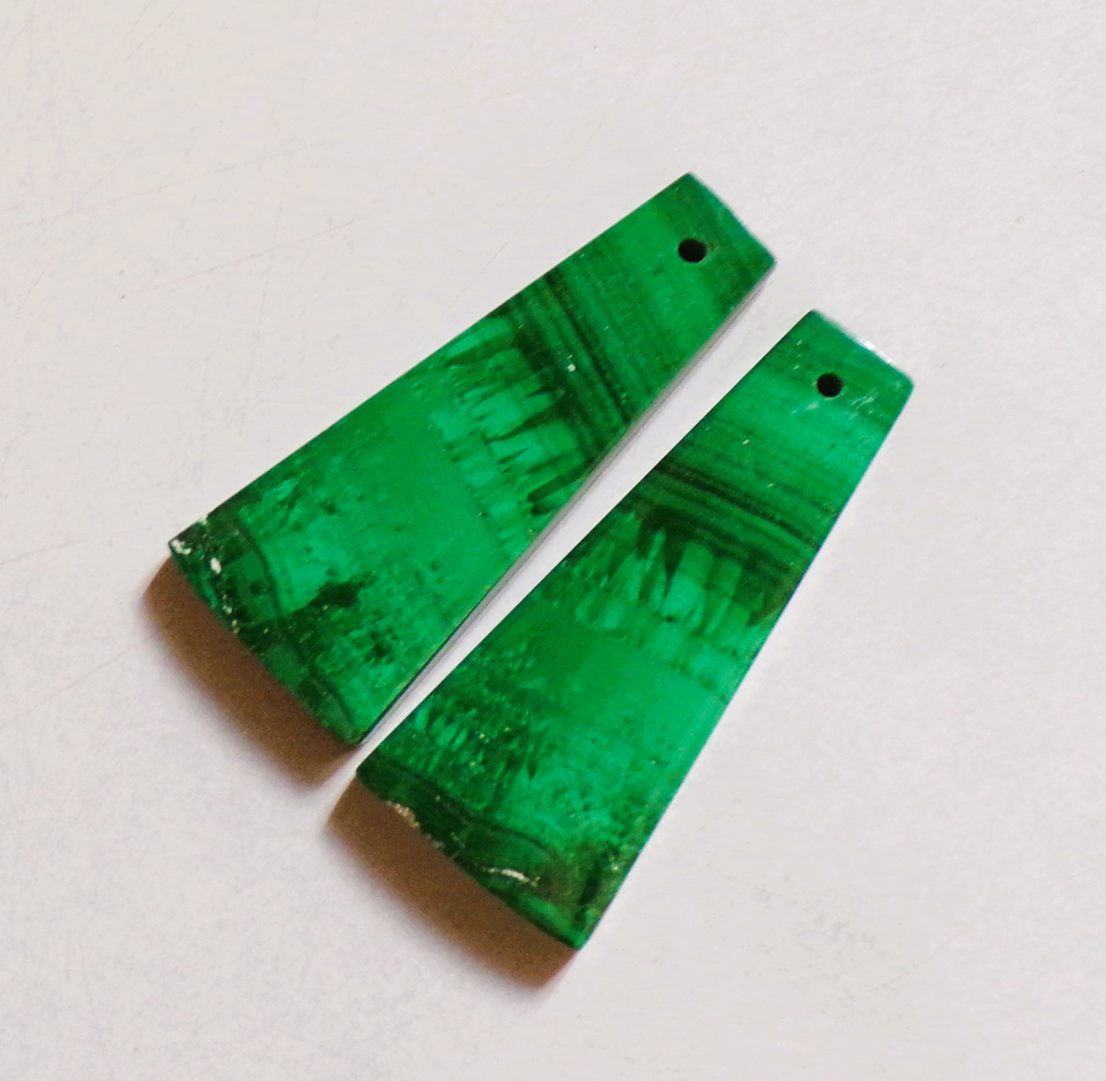 49.45 Cts Natural Malachite Drilled Cabochon Match Pair Gemstone 33.4X14.2MM 24