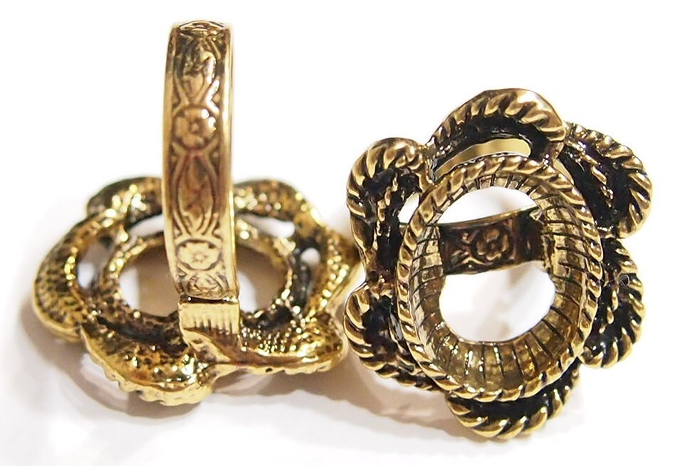 6 -18x13mm Antique Gold Victorian Twisted Rope Floral Adjustable Ring Setting