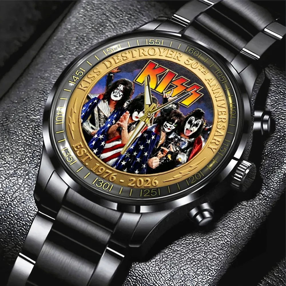 KISS Destroyer 50th Anniversary 2026 Black Stainless Steel Watch