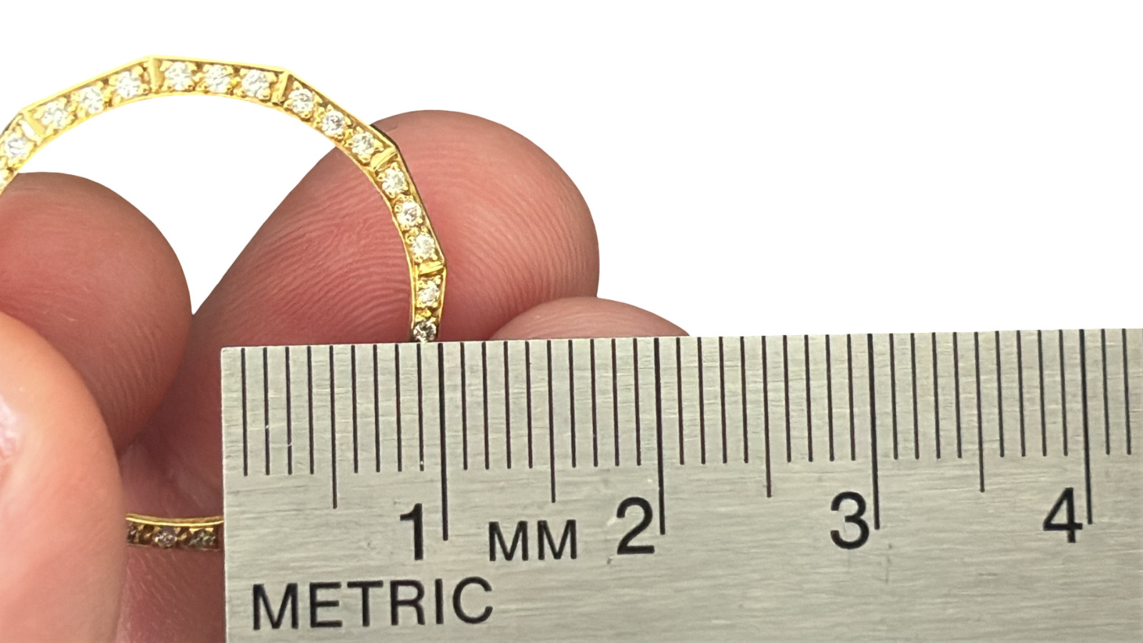 18k Gold and Diamond Baume Mercier Watch Bezel for Parts