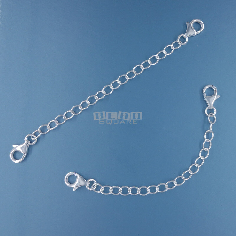 2 Sterling Silver Lobster Claw Clasps Safety Chain, Connector, Extender 3 inches
