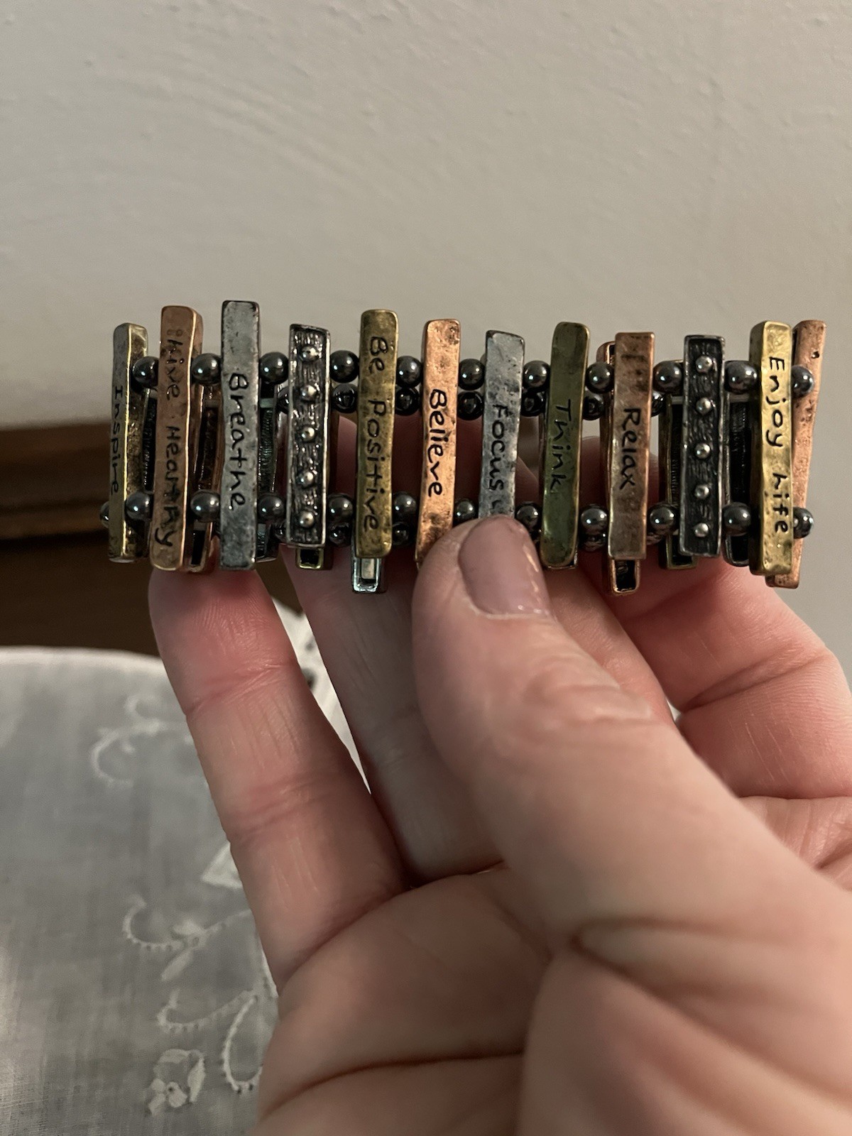 Tricolor Brass Copper Silver Bracelet