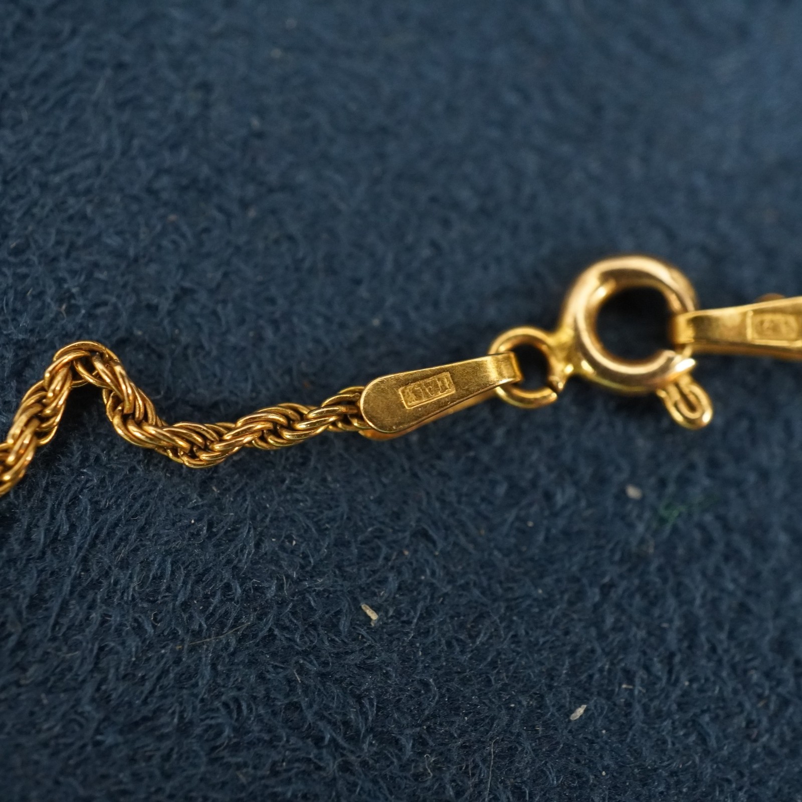 Unoaerre 14k Yellow Gold Twisted Rope Chain Bracelet- Free Shipping USA