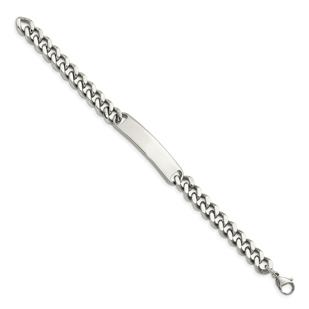 Stainless Steel ID Plate 8.5in Polished Bracelet
