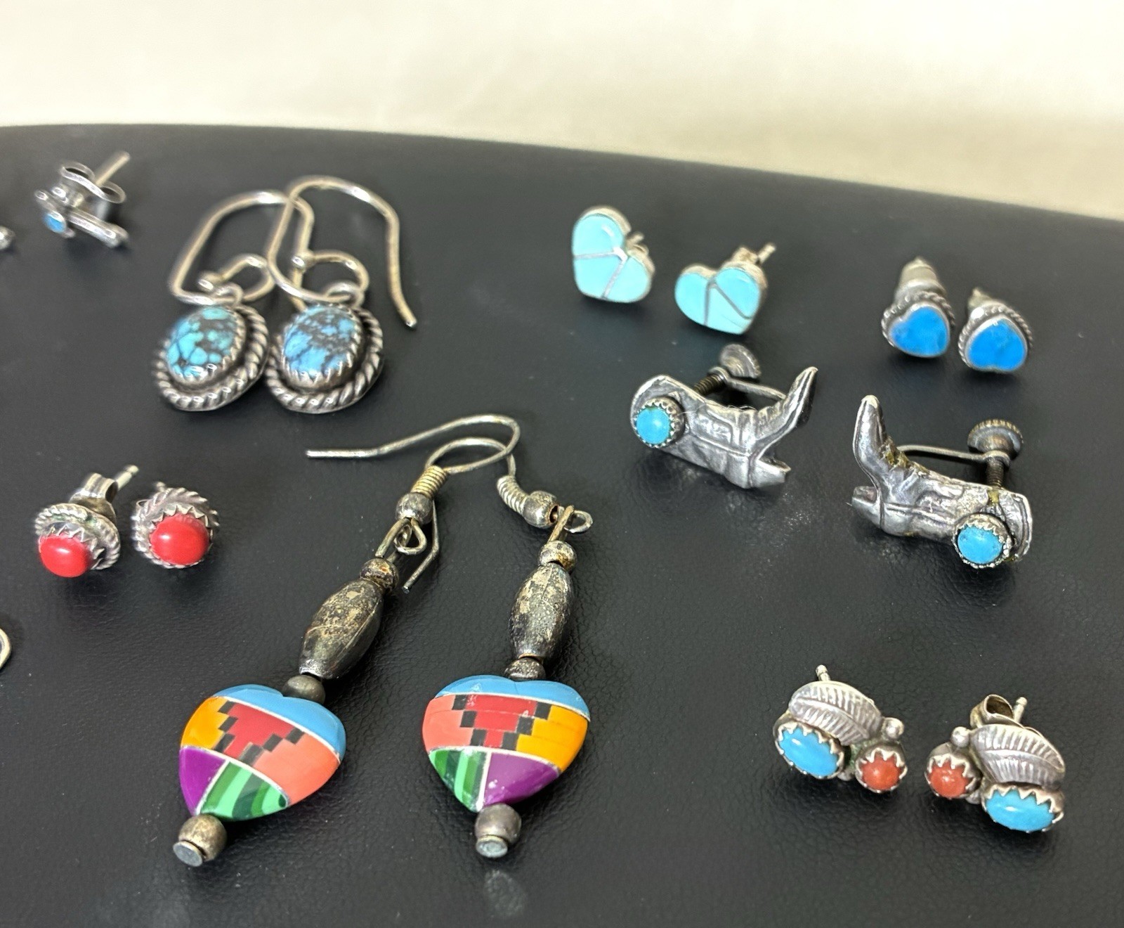 Sterling Silver Southwest Earrings Lot Turquoise 13 Pairs 925