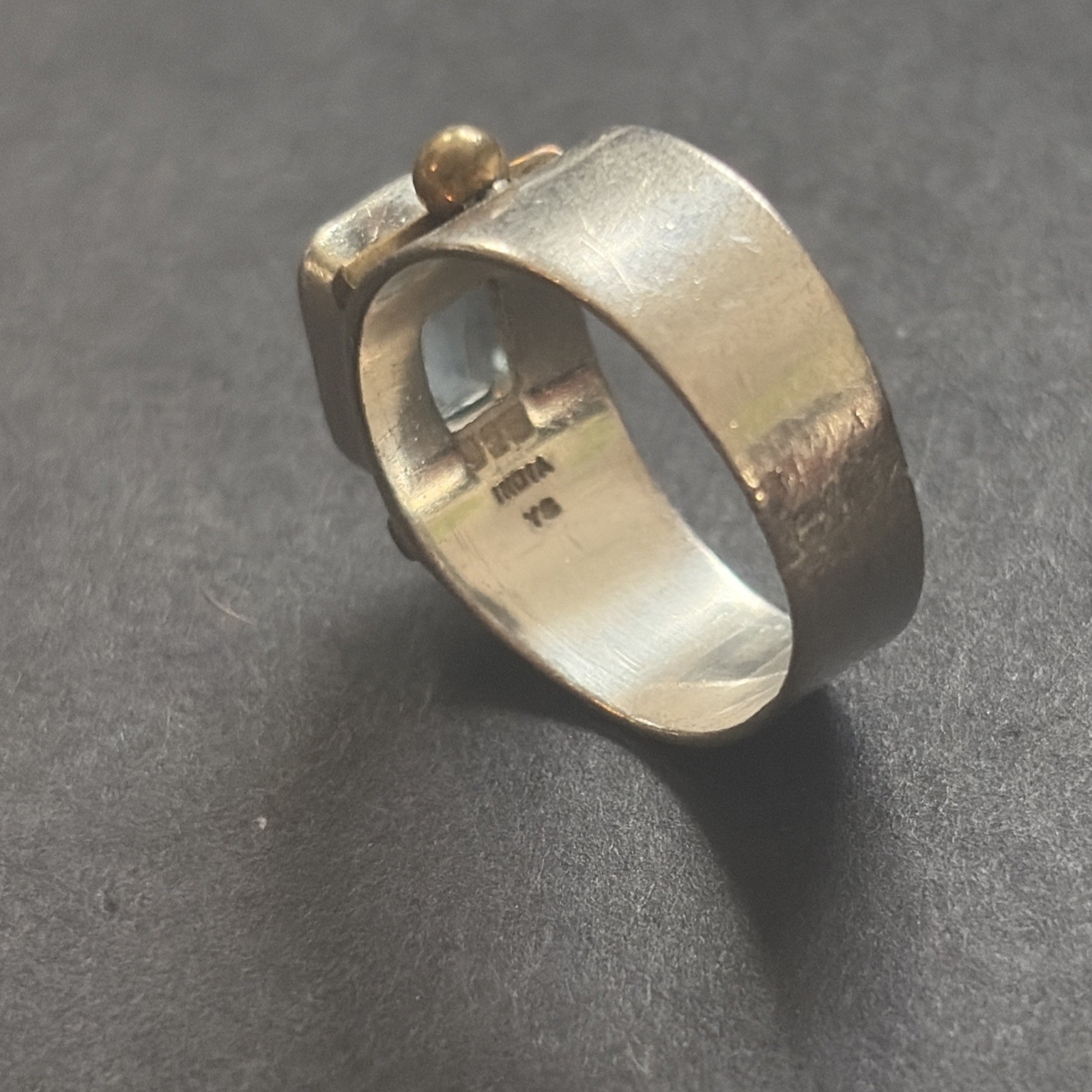 Vintage Starling Silver Blue Topaz Ring Size 7.5 925