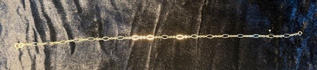 NIB VTG 14K EternaGold 10″ Polished Oval Figaro Link Ankle Bracelet 1.3g