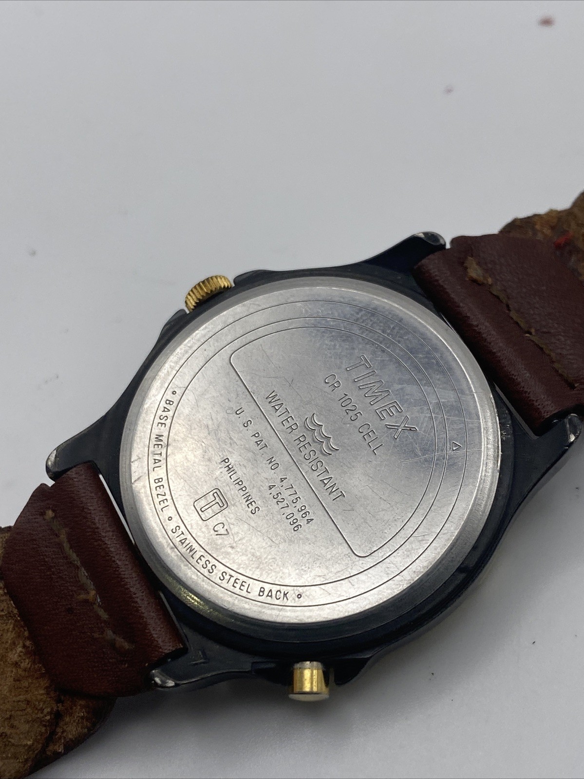Timex Indiglo Watch Men 37mm Cream Dial Black Tone Date Round New Battery
