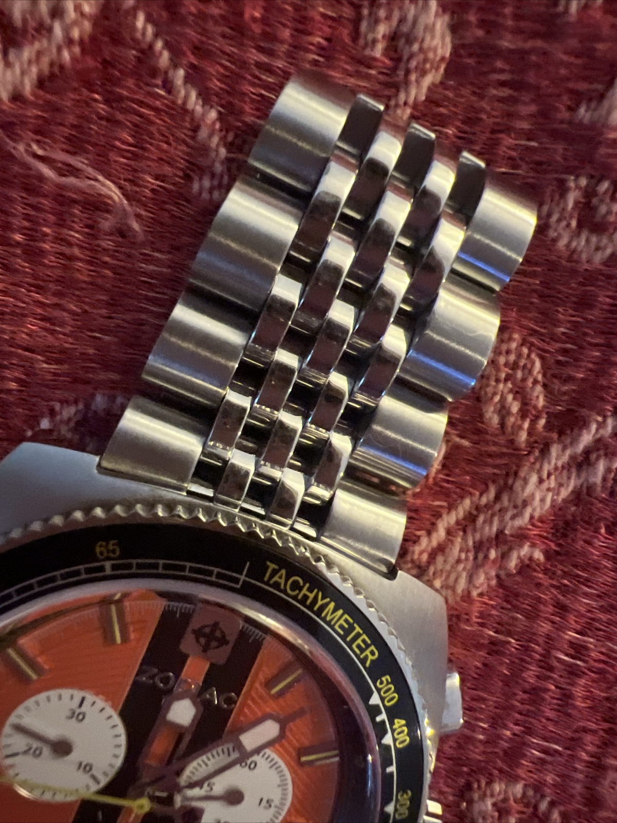 ZODIAC SHELBY CORONOGRAPH V8 ORANGE SWISS WATCH with BOX 🤩 MINTY!