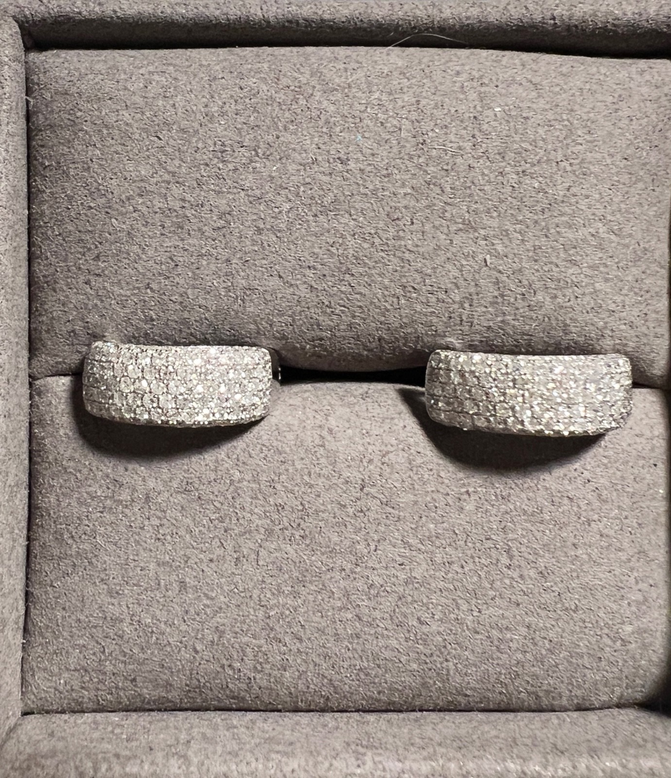 Effy 14K White Gold Pave Diamond Huggie Earrings
