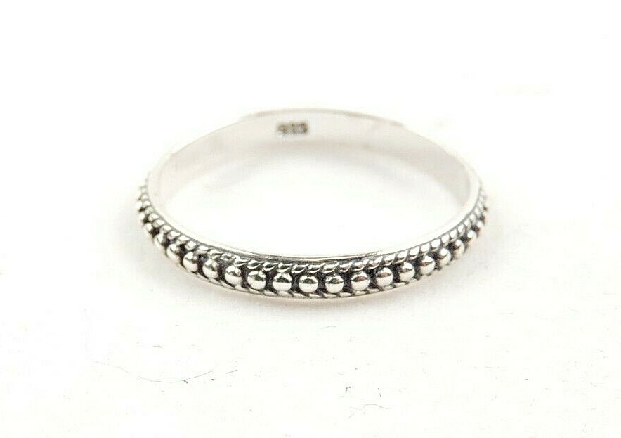 Sterling Silver Textured 3 mm Wide Band Ring – Free Gift Packaging