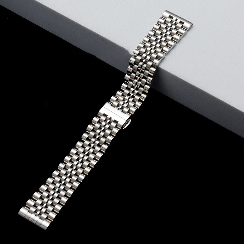 12-24mm Stainless Steel Watch Strap Band Jubilee Bracelet Straight+Curved End