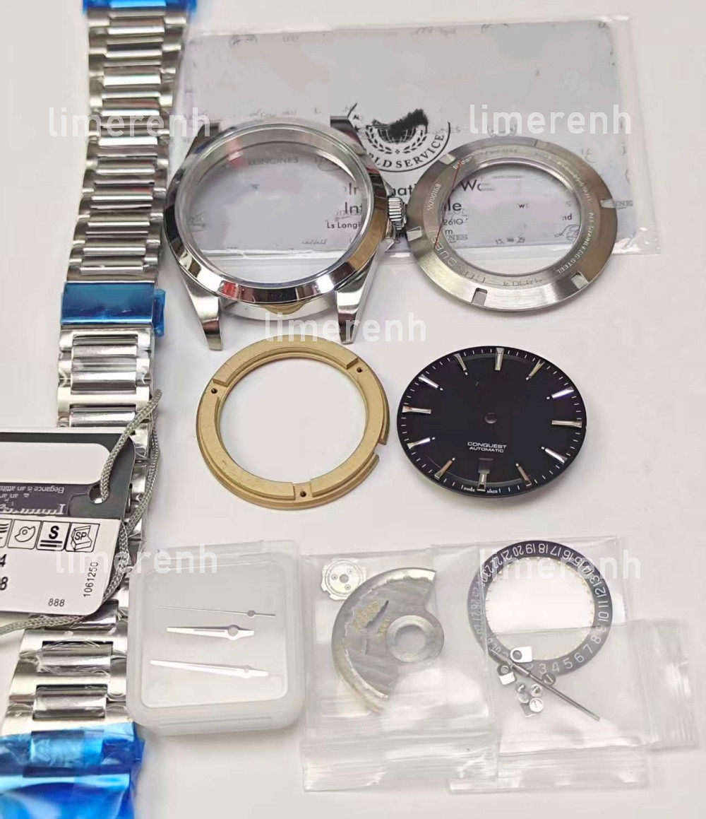 41mm stainless steel kit + dial + hands + watch strap For 2824/2892