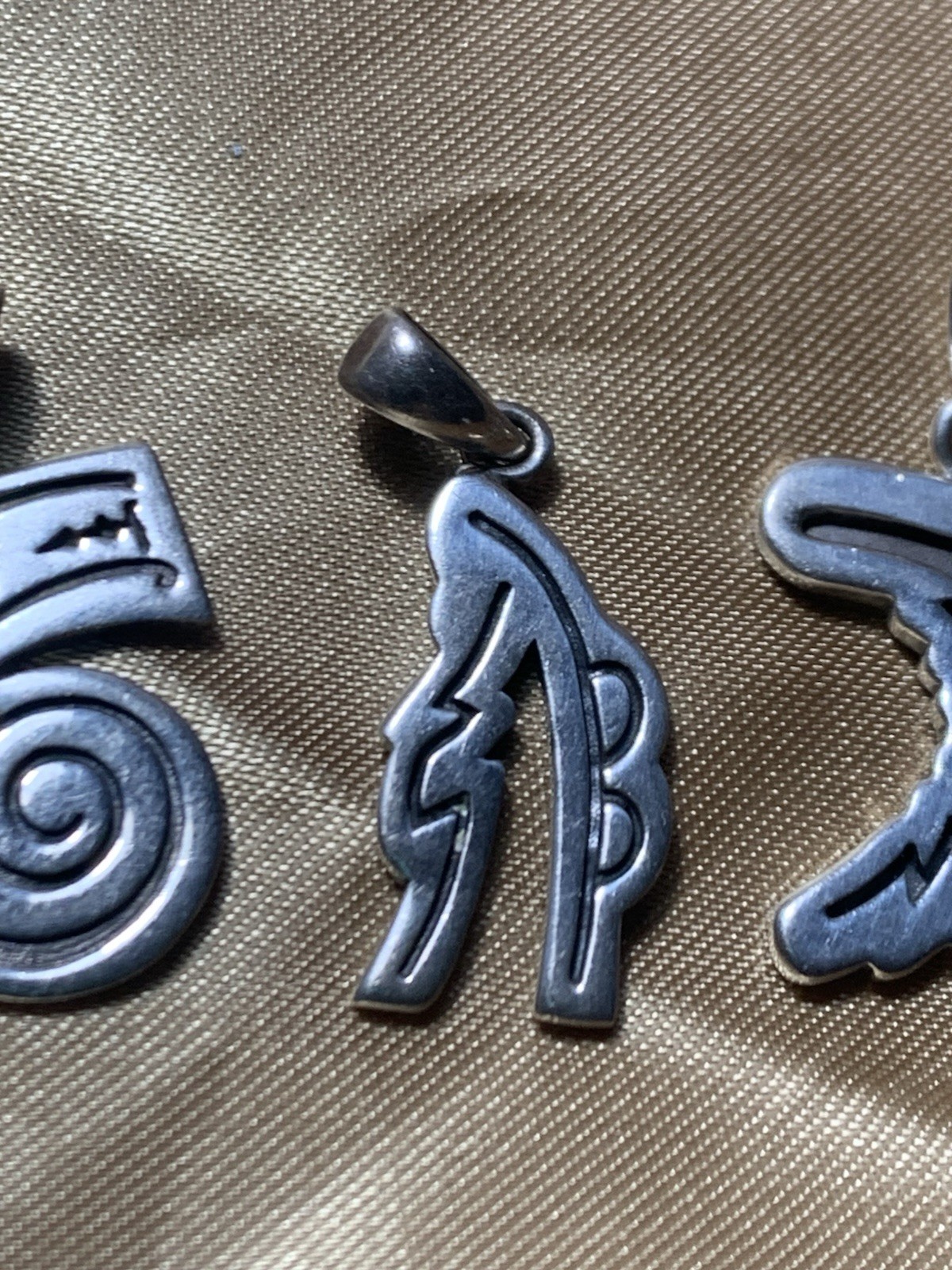 Reiki Sterling 925 Pendants Lot Set of 4 by Peter Stone Sterling Reiki Symbols