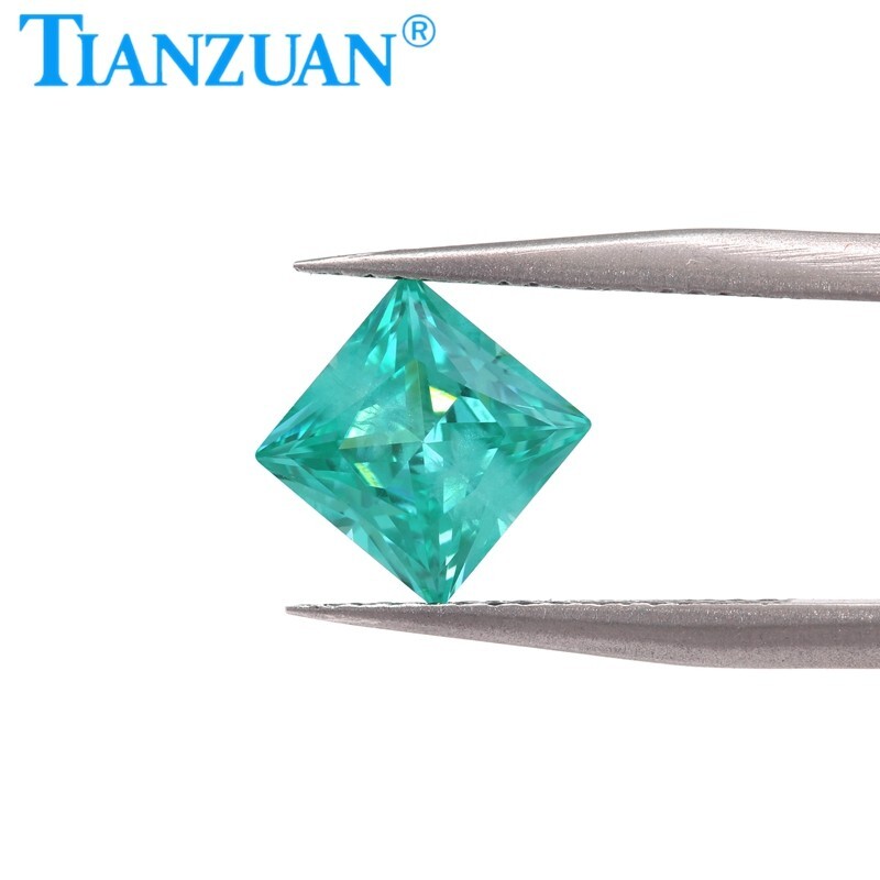Square Shape Princess Cut YAG Paraiba Color Yttrium Aluminum Garnet Loose gems