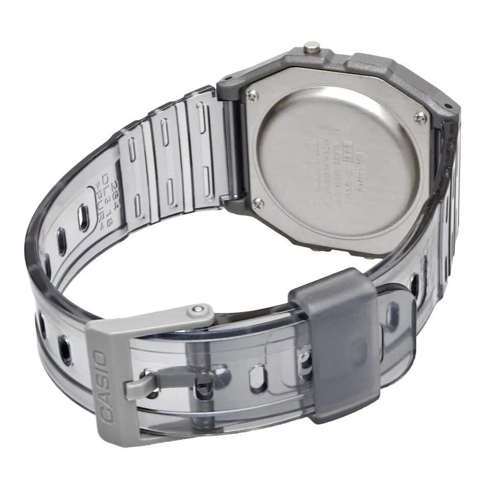 Casio F-91 Digital Dial / Transparent Resin Strap F-91WS-8 Watch Gray