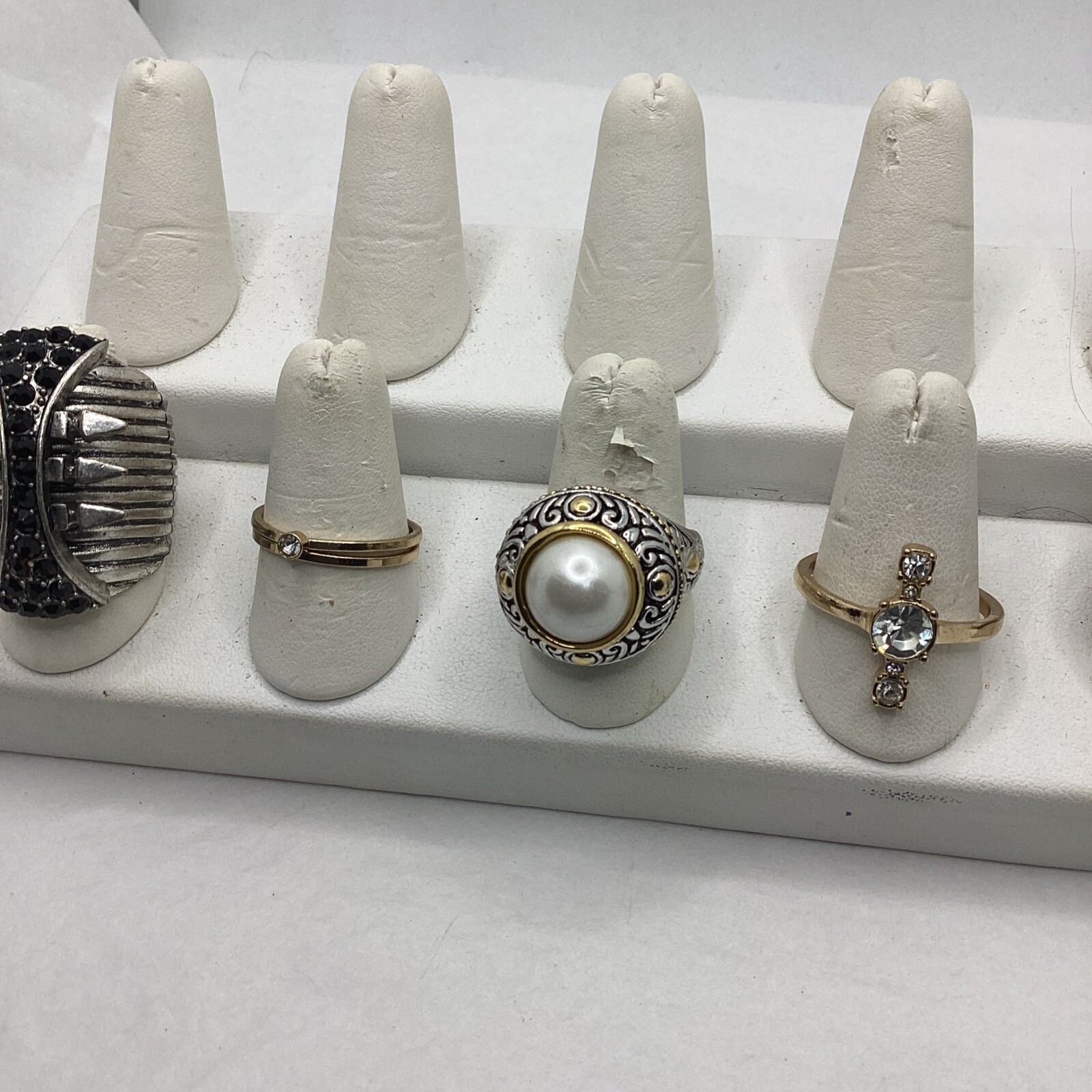 Lot Of 6 Costume Jewelry Rings. Sizes Vary See Pics. Pre-Loved