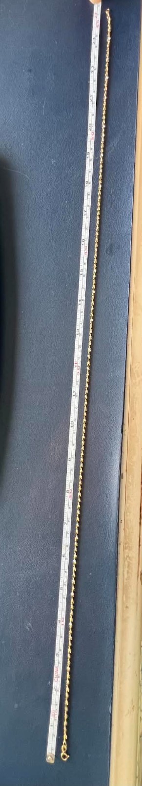 14K Yellow Gold 2mm Diamond Cut Sparkle Mirror Chain Necklace 24” 6.88g 2mm