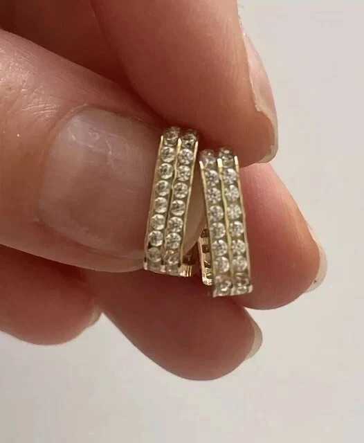 Sparkle Engagement Hoop Earrings Round Cut Simulated Diamond 925 Starling Silver