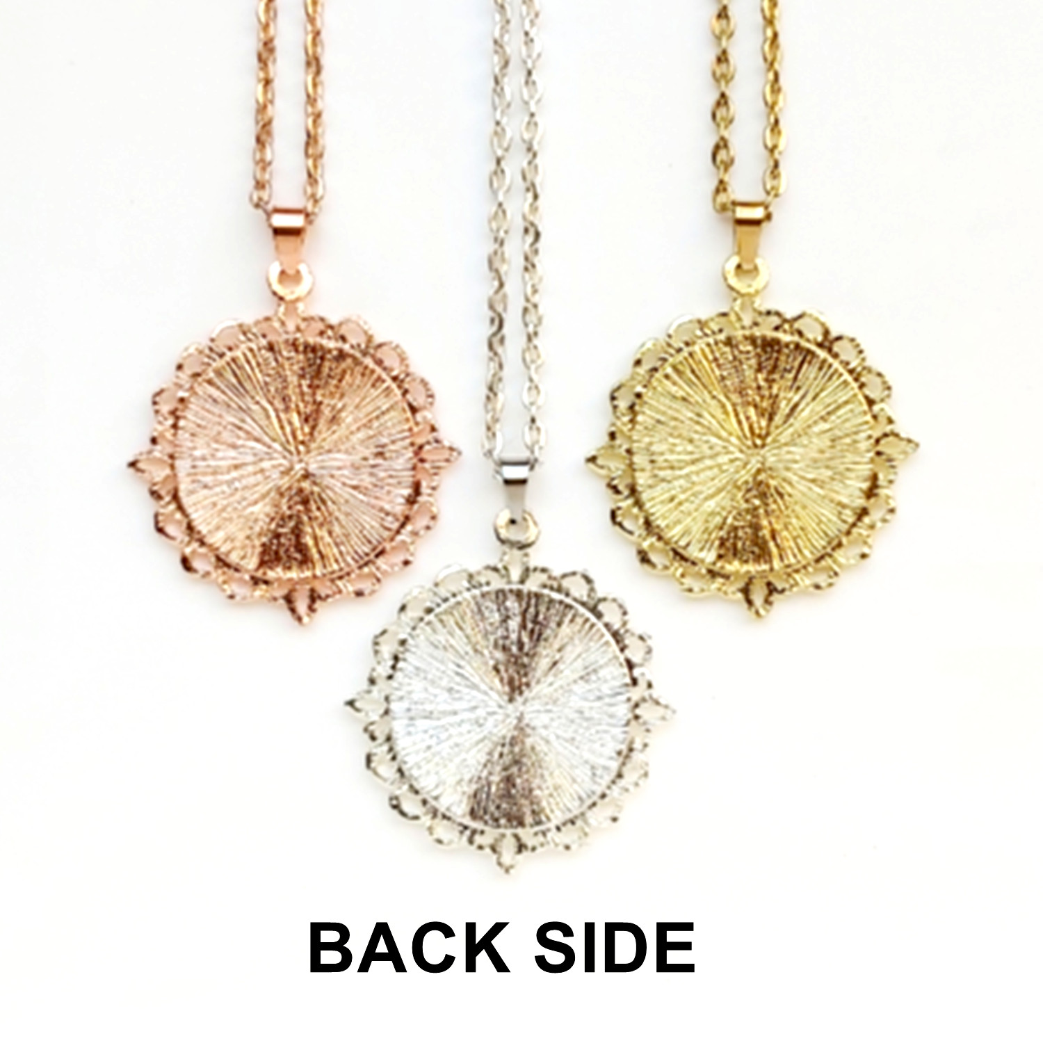 Easter Bunny Bezel Pendant/Necklace Silver Gold Rose Gold Tone