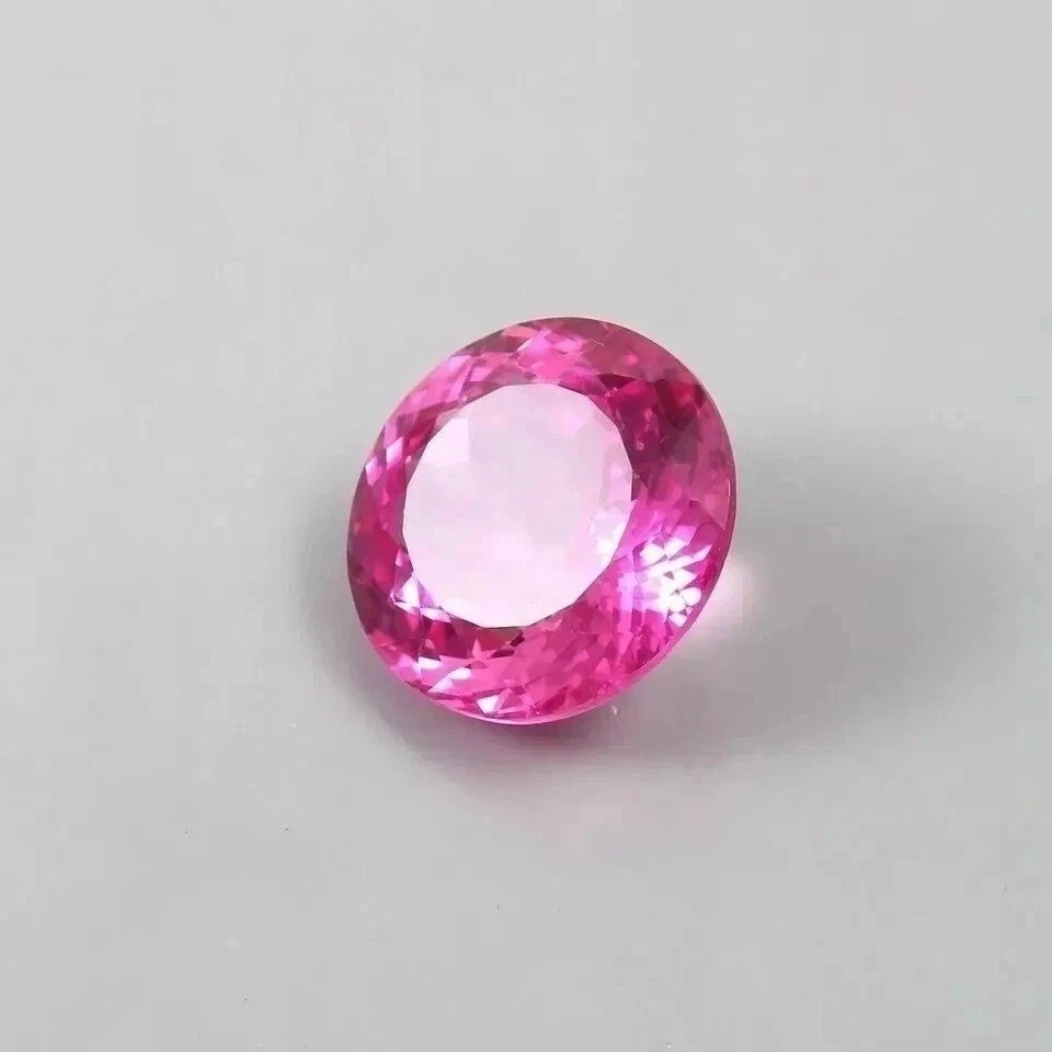 Natural Flawless Pink Sapphire 9.50 Ct Round Cut Certified Loose Gemstone AAA