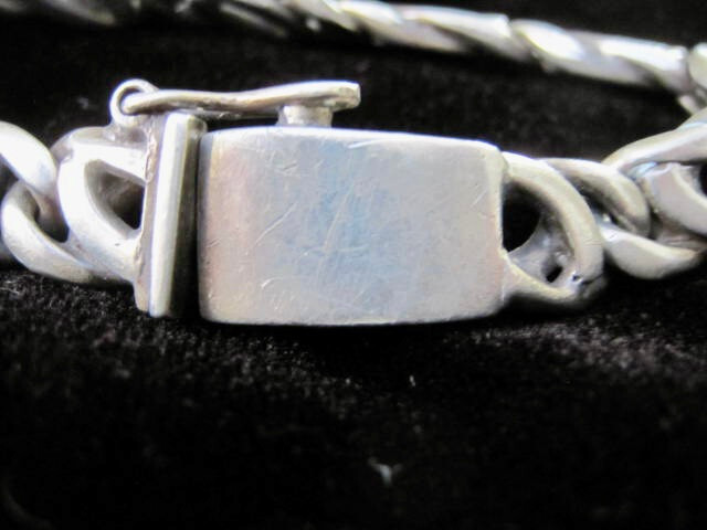 VTG STERLING SILVER CHAIN 8.25 in MELESIO RODRIGUEZ TR-114 56 gms TAXCO MEXICO
