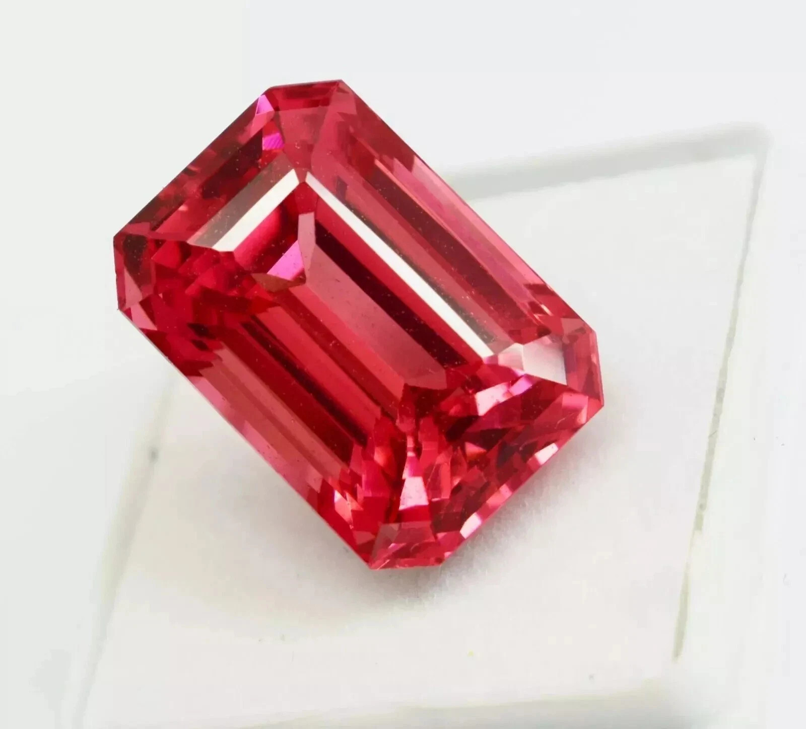 10 Ct Emerald Cut Certified LOOSE GEMSTONE NATURAL PADPARADSCHA SAPPHIRE BEST!