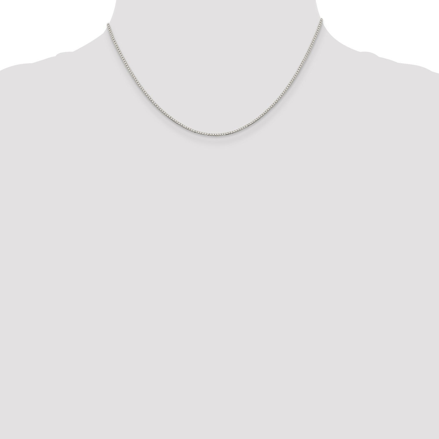 Sterling Silver Rhodiumed 1.10mm Plain Box Chain w/ Spring Ring Clasp 16″ – 30″