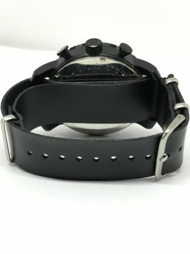 Fossil JR1354 Nate Chronograph Men’s Black Leather Analog Dial Quartz Watch Y56