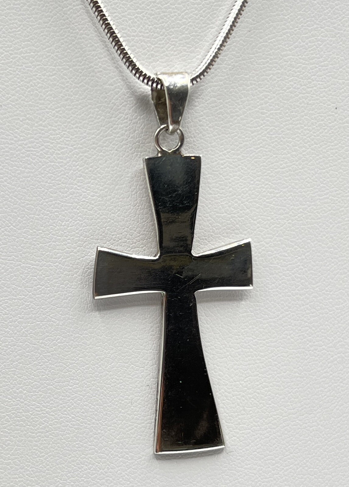 Vintage Sterling Silver TE-42 Mexico Cross Necklace 29 1/2” 19.7cgrams