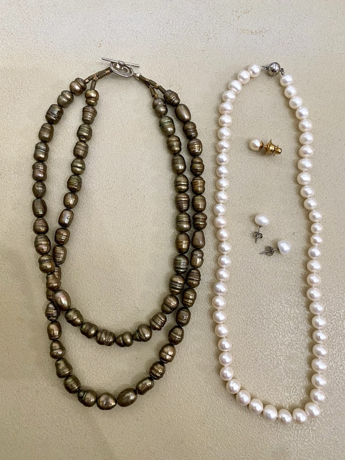 14k and 925 pearls lot