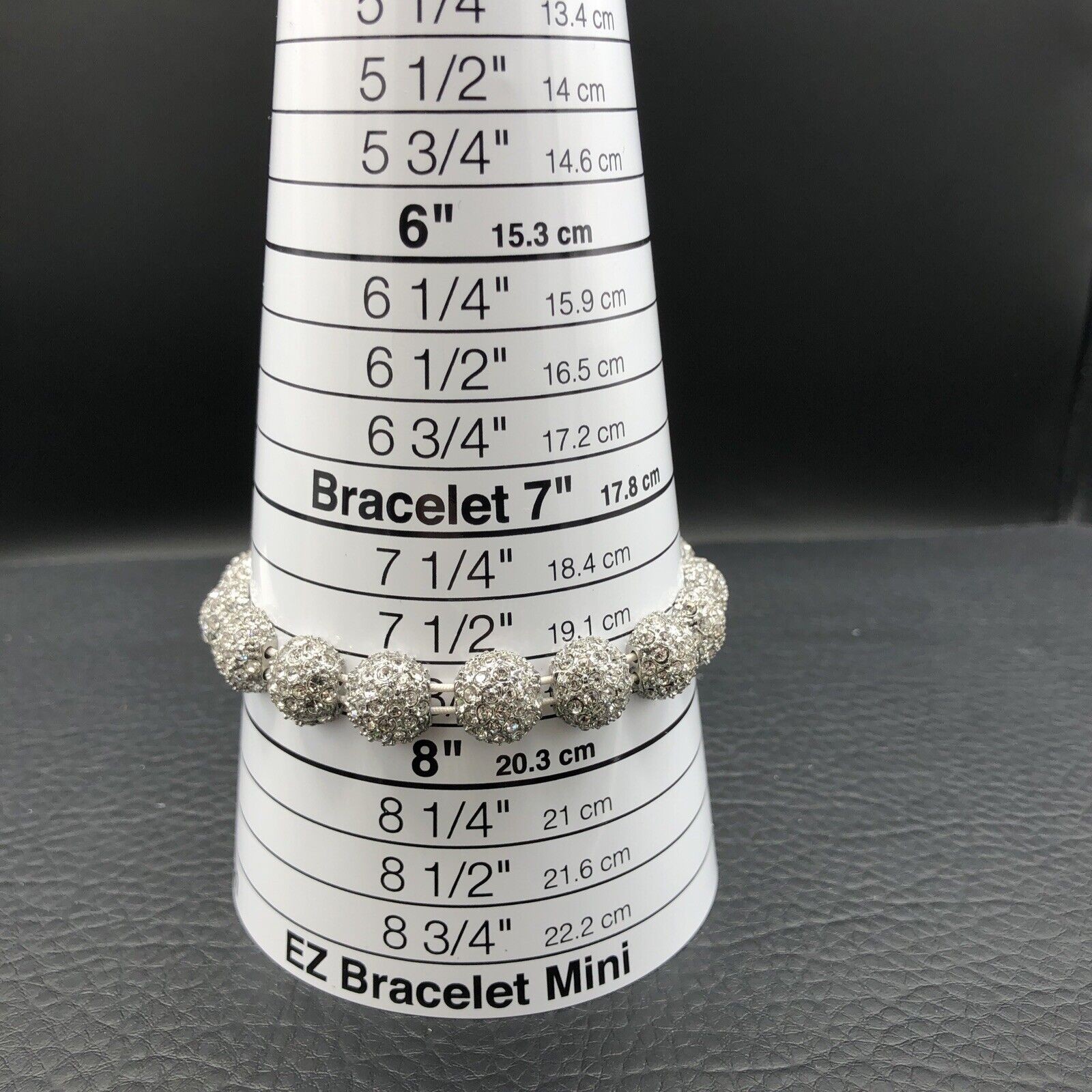 Rhinestone Stretch Bracelet Pave Crystal Snowball Bangle Adjustable 6.5 – 7.5 in
