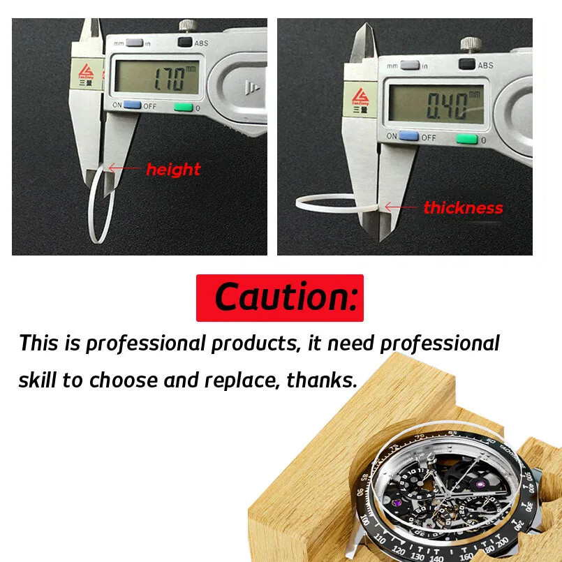 16 to 40mm White Gasket Watch Crystal Sealing O-Ring Front Watch Case Glass Ring