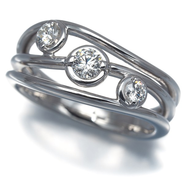 Auth TASAKI Ring Diamond 0.30ct US6-6.25 18K 750 White Gold