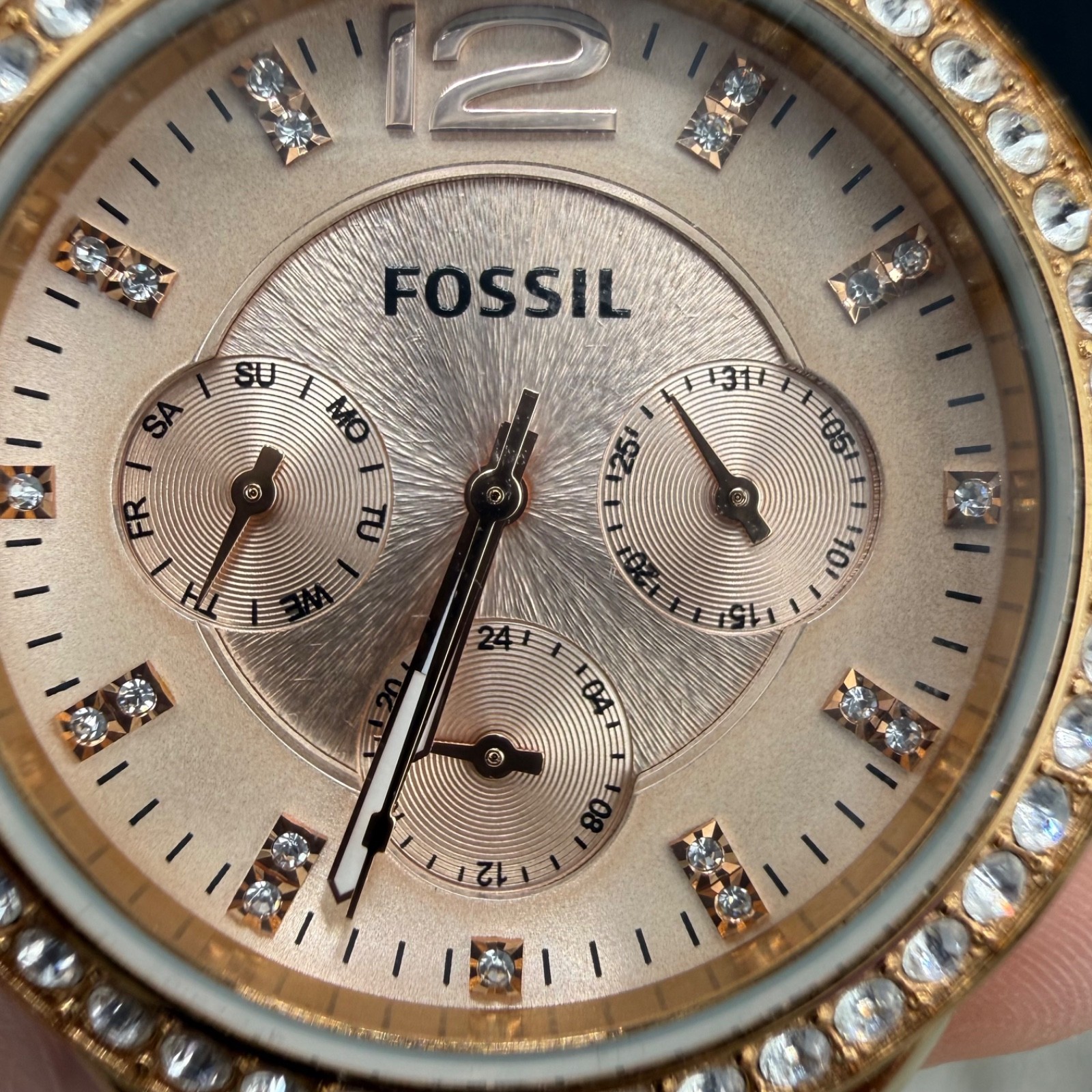 Vintage Fossil Watch Riley Women’s Rose Gold Tone UNTESTED