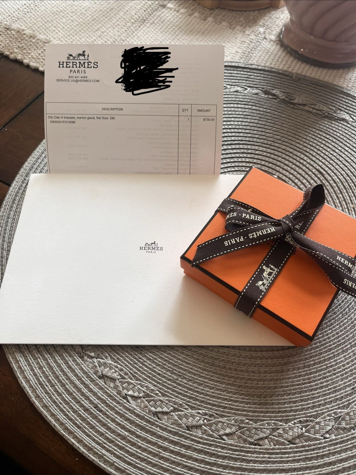 hermes bangle bracelet Clic Clac H Bracelet, Marron Glacé. Side GM/ With Receipt