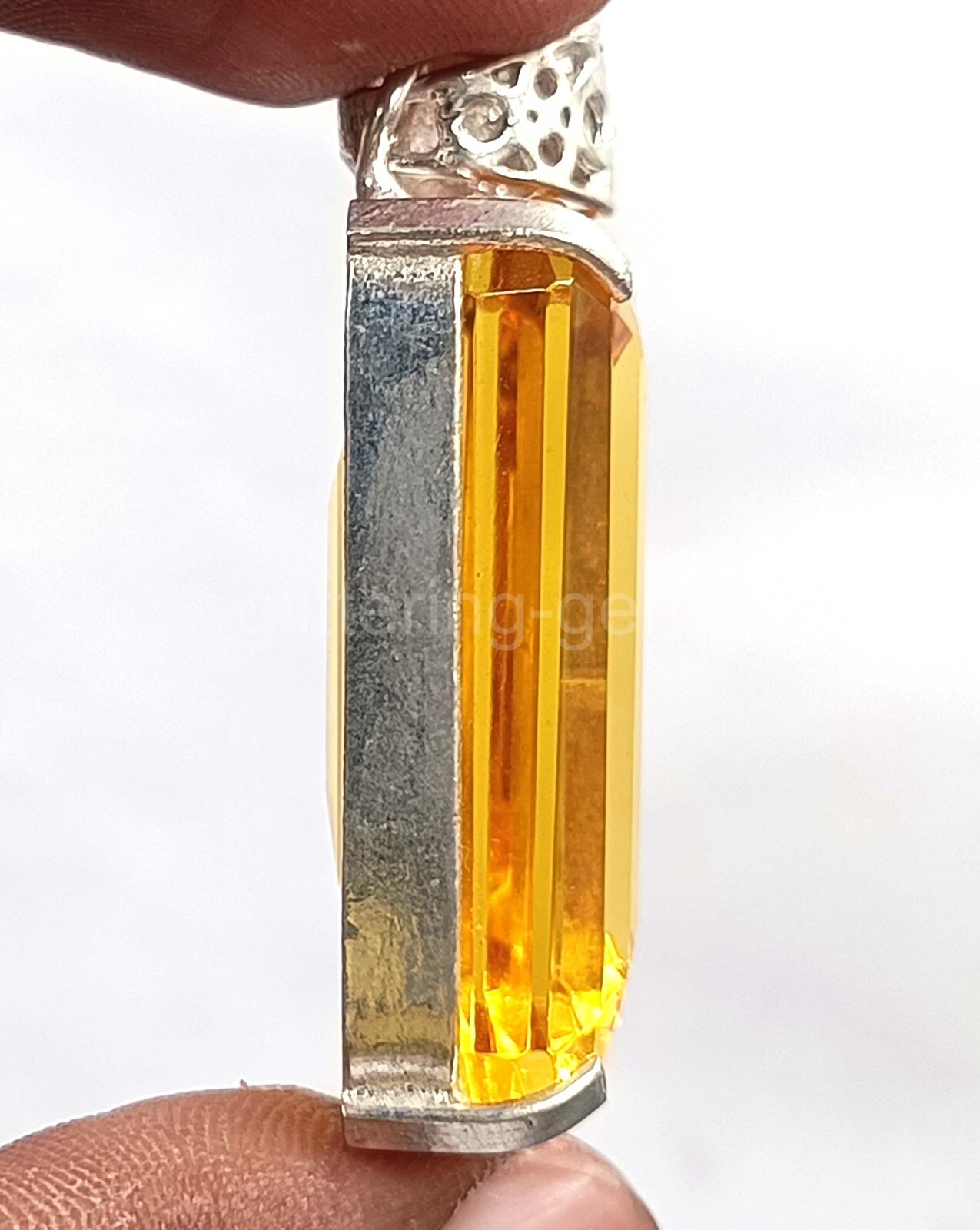 Natural Yellow Sapphire 80 Ct IGL Emerald Cut 925 Solid Silver Pendant Gems 5MSA