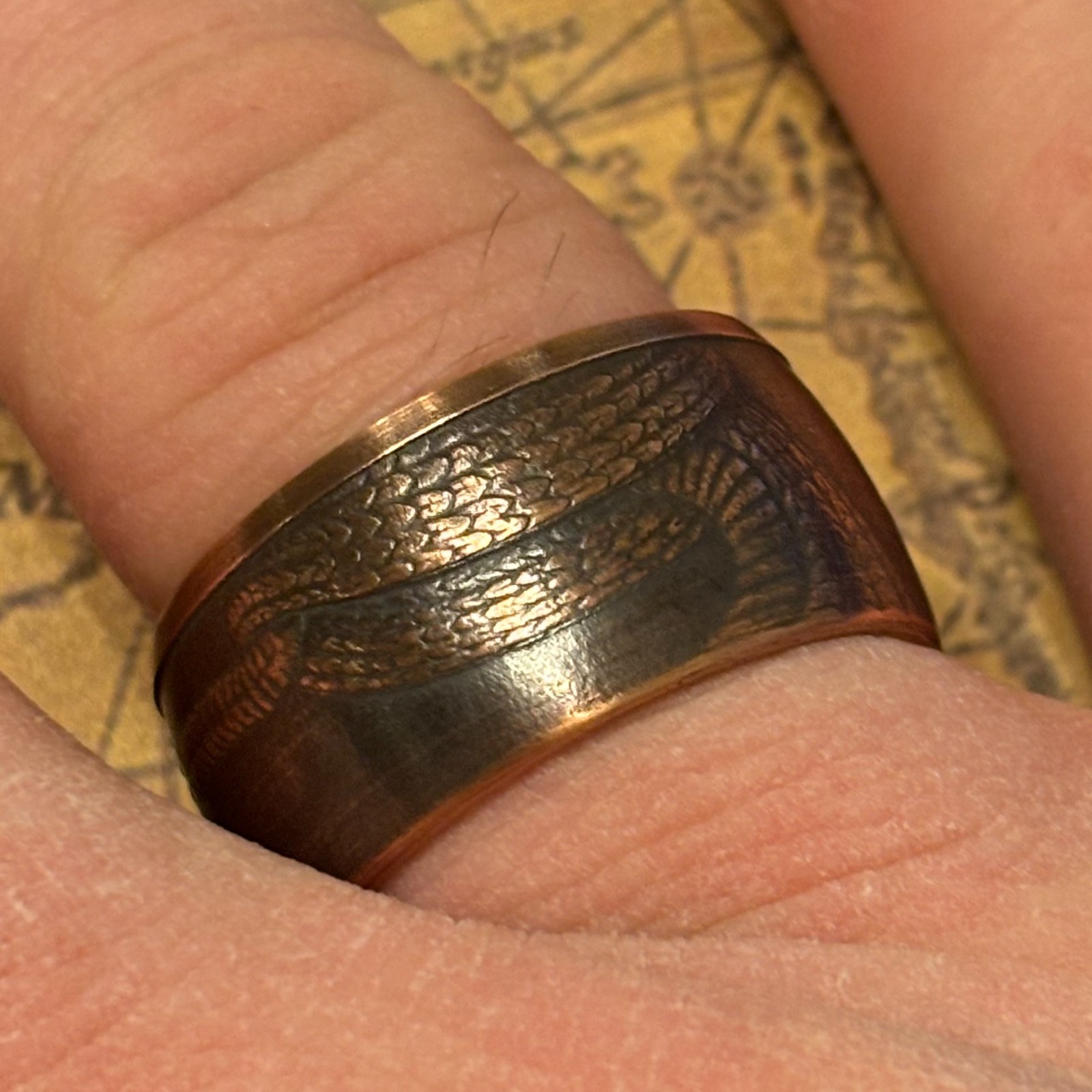 COPPER “DON’T TREAD ON ME” Gadsten Flag Coin Ring 1 TOz USA America SIZE 7-14