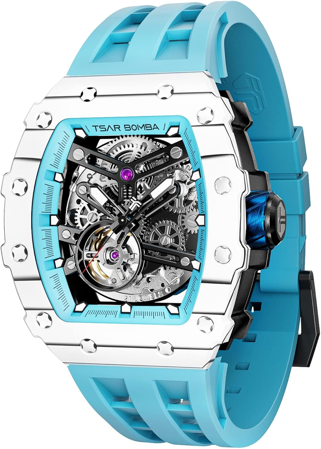 Luxury Men’s Skeleton Watch – 50M Waterproof Big Face Dial