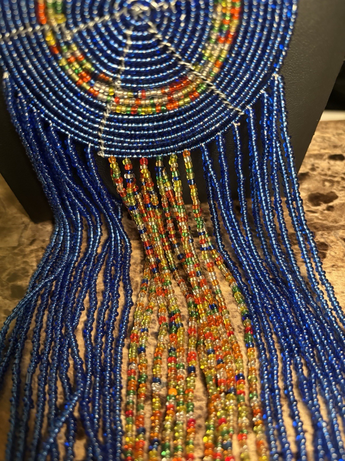 Traditional Maasai Beaded Necklace Kenya Seed Beads 14” + 17” Statement Piece