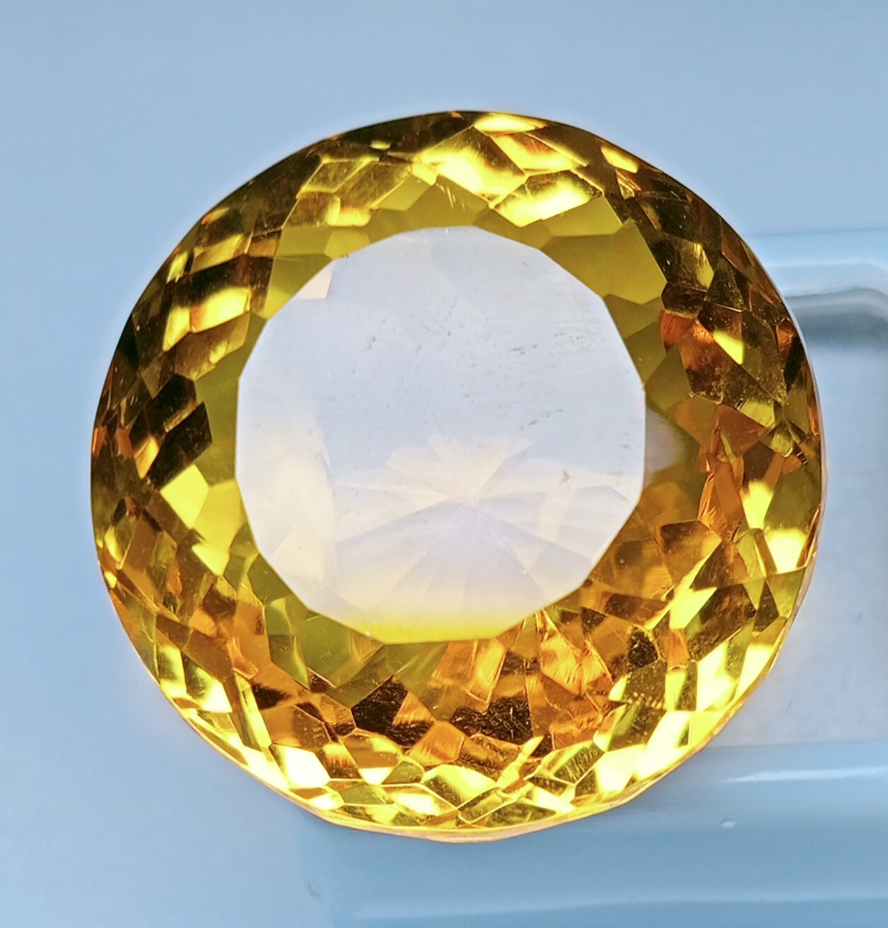 A++ Round Cut Yellow Natural Brazilian Topaz 100 Ct EGL Certified Loose Gemstone