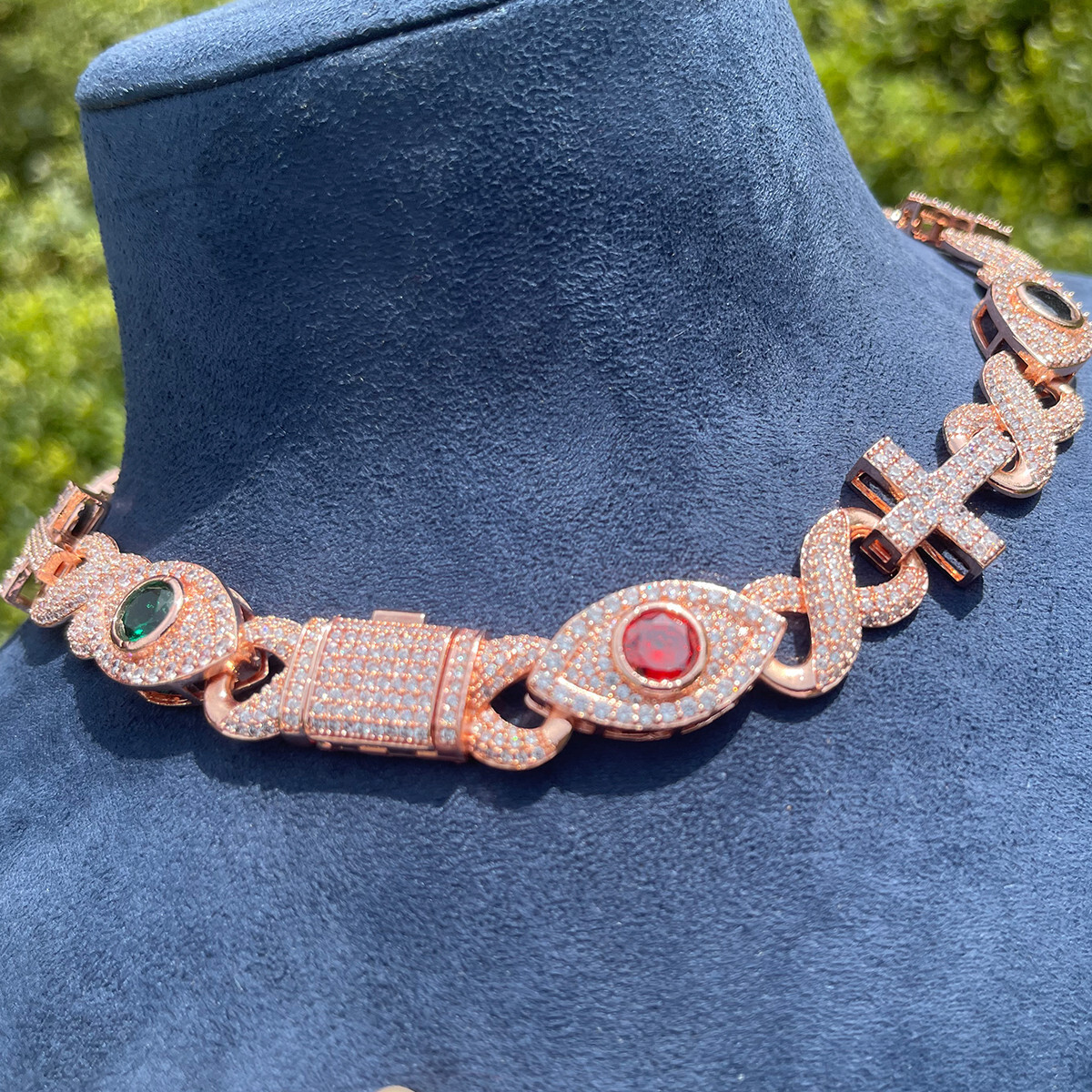 Good VS Evil | Evil Eye Infinity Cross Cuban Link Luxury Hip Hop Chain Necklace